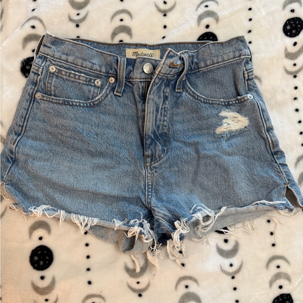 Madewell Distressed Blue Jean Shorts